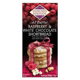 All Butter Raspberry & White Chocolate Shortbread 12x200g