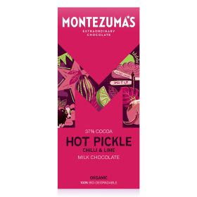 Hot Pickle Milk Chocolate with Chilli & Lime - Organic 12x90