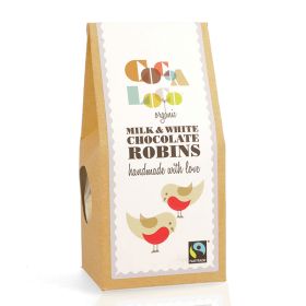 Milk & White Chocolate Robins - Organic 6x100g