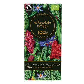 Ginger Dark Chocolate 100% - Organic 12x80g