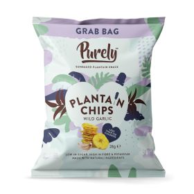 Purely Plantain Chips - Wild Garlic 20x28g