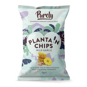 Purely Plantain Chips - Wild Garlic 10x75g