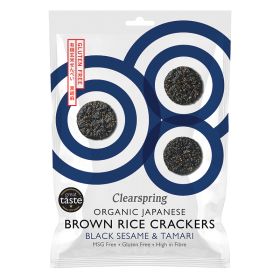 Black Sesame Brown Rice Crackers - Organic 12x40g