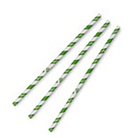 7.9" Jumbo Green Stripe Paper Straws 1x150