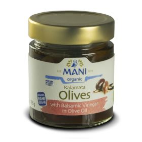 Kalamata Olives in Balsamic Vinegar & EVOO - Organic 6x185g
