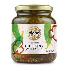 Sweet & Sour Gherkins - Organic 6x680g