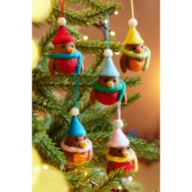 Robin Felt Hanging Decorations - Set of 5 1x1