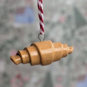 Handmade Ceramic Hanging Decorations - Croissant 4x1