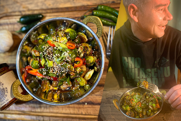 Greencity Christmas recipes - Gordie's Sticky Chilli Sprouts
