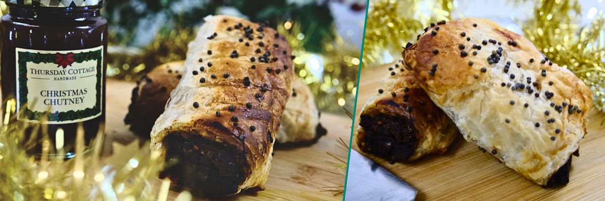 Delicous vegan sausage rolls